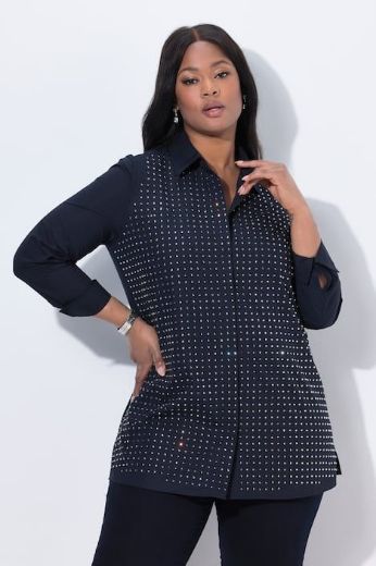 Moda za polnejše Bluza elegantna dugih rukava A kroja plus velikost, xxl, Ulla Popken in Johann Popken (JP1880)