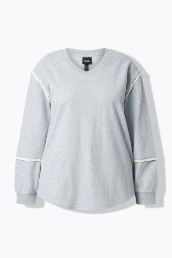 Moda za polnejše Majica dugih rukava V ovratnika plus velikost, xxl, Ulla Popken in Johann Popken (JP1880)