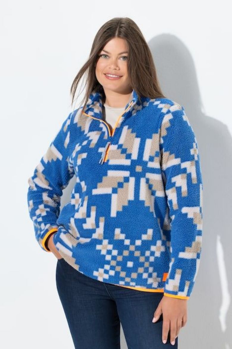 Moda za polnejše Majica dugih rukava od flisa plus velikost, xxl, Ulla Popken in Johann Popken (JP1880)