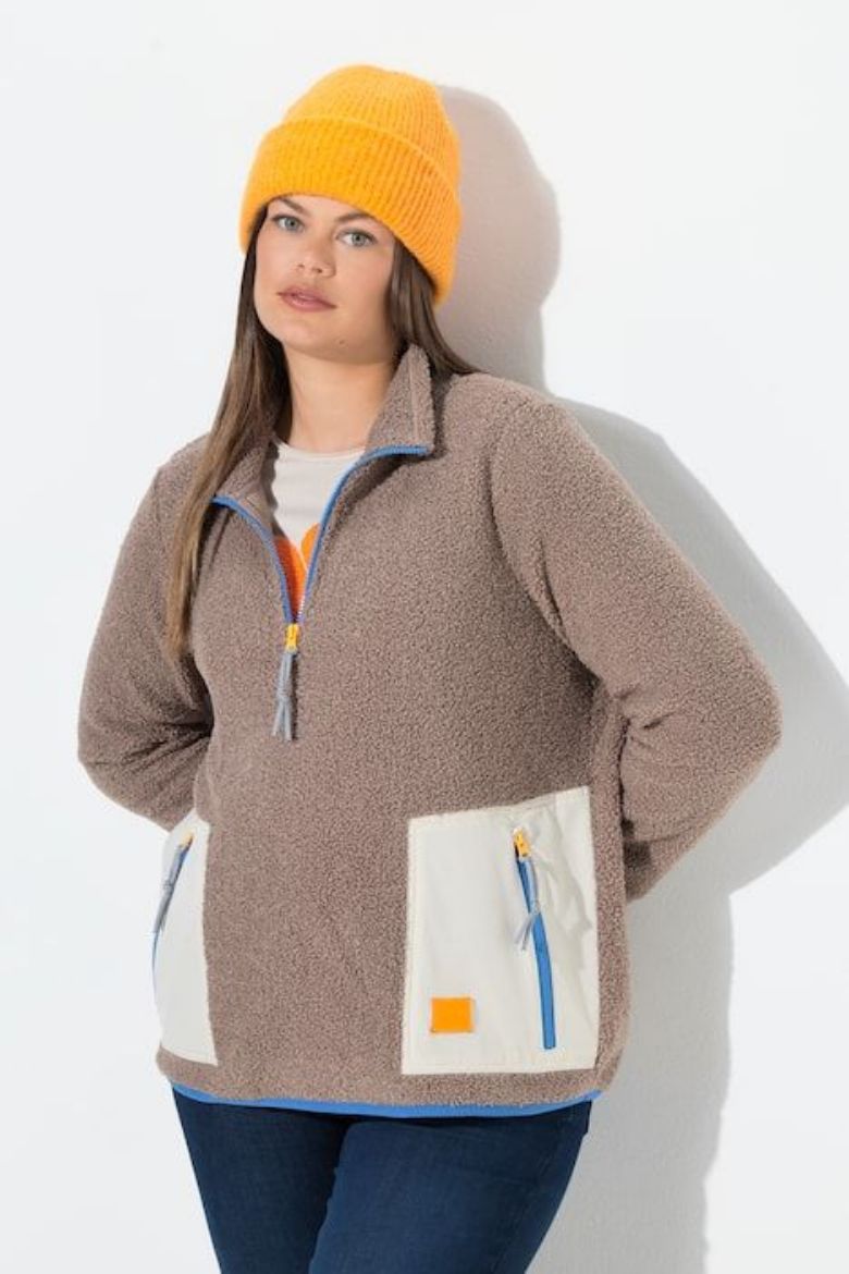 Moda za polnejše Majica dugih rukava od flisa plus velikost, xxl, Ulla Popken in Johann Popken (JP1880)