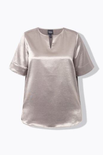 Moda za polnejše Bluza elegantna kratkih rukava od satena plus velikost, xxl, Ulla Popken in Johann Popken (JP1880)