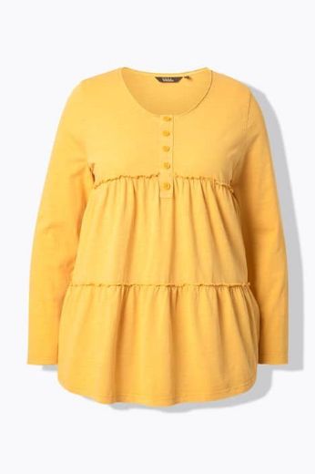 Moda za polnejše Majica dugih rukava na volane plus velikost, xxl, Ulla Popken in Johann Popken (JP1880)
