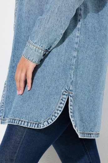 Moda za polnejše Košulja traper dužeg kroja plus velikost, xxl, Ulla Popken in Johann Popken (JP1880)
