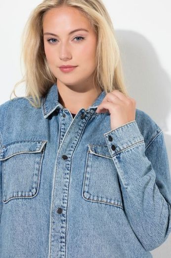 Moda za polnejše Košulja traper dužeg kroja plus velikost, xxl, Ulla Popken in Johann Popken (JP1880)