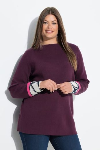 Moda za polnejše Pulover s ukrasnim detaljima na rukavima plus velikost, xxl, Ulla Popken in Johann Popken (JP1880)