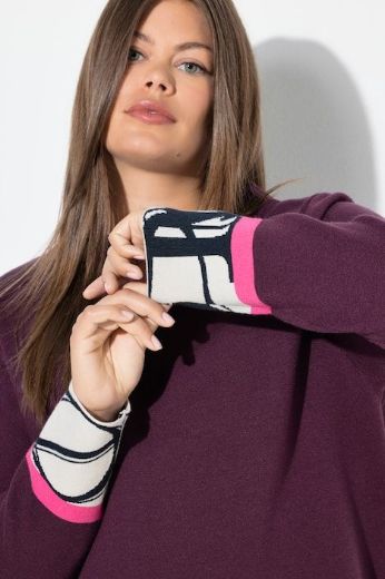 Moda za polnejše Pulover s ukrasnim detaljima na rukavima plus velikost, xxl, Ulla Popken in Johann Popken (JP1880)