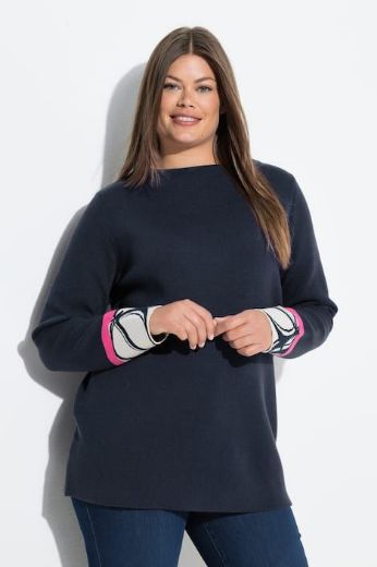 Moda za polnejše Pulover s ukrasnim detaljima na rukavima plus velikost, xxl, Ulla Popken in Johann Popken (JP1880)