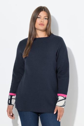 Moda za polnejše Pulover s ukrasnim detaljima na rukavima plus velikost, xxl, Ulla Popken in Johann Popken (JP1880)