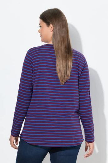 Moda za polnejše Majica dugih rukava na pruge plus velikost, xxl, Ulla Popken in Johann Popken (JP1880)