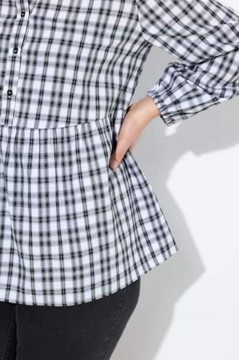 Moda za polnejše Bluza dugih rukava karirana plus velikost, xxl, Ulla Popken in Johann Popken (JP1880)
