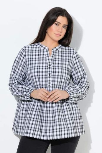 Moda za polnejše Bluza dugih rukava karirana plus velikost, xxl, Ulla Popken in Johann Popken (JP1880)