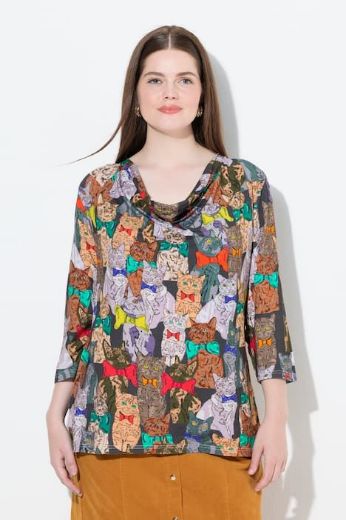 Moda za polnejše Majica s printom spuštenog ovratnika plus velikost, xxl, Ulla Popken in Johann Popken (JP1880)