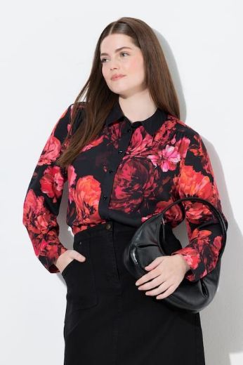 Moda za polnejše Košulja dugih rukava cvjetnog printa plus velikost, xxl, Ulla Popken in Johann Popken (JP1880)
