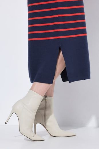 Moda za polnejše Haljina midi pletena na pruge plus velikost, xxl, Ulla Popken in Johann Popken (JP1880)