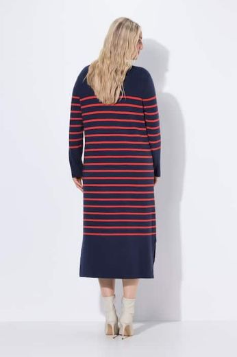 Moda za polnejše Haljina midi pletena na pruge plus velikost, xxl, Ulla Popken in Johann Popken (JP1880)