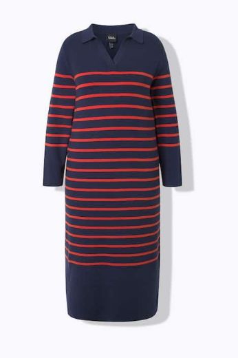 Moda za polnejše Haljina midi pletena na pruge plus velikost, xxl, Ulla Popken in Johann Popken (JP1880)