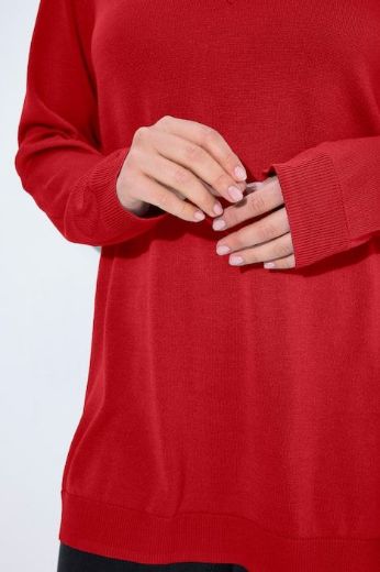 Moda za polnejše Pulover s V ovratnikom plus velikost, xxl, Ulla Popken in Johann Popken (JP1880)