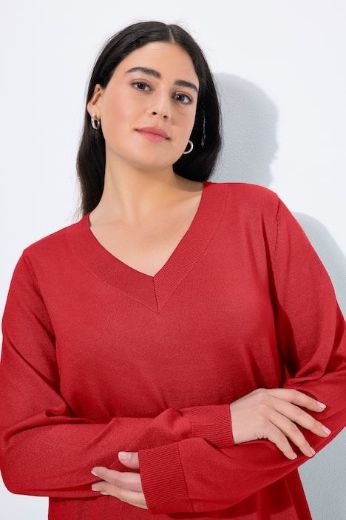 Moda za polnejše Pulover s V ovratnikom plus velikost, xxl, Ulla Popken in Johann Popken (JP1880)