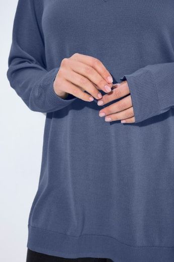 Moda za polnejše Pulover s V ovratnikom plus velikost, xxl, Ulla Popken in Johann Popken (JP1880)