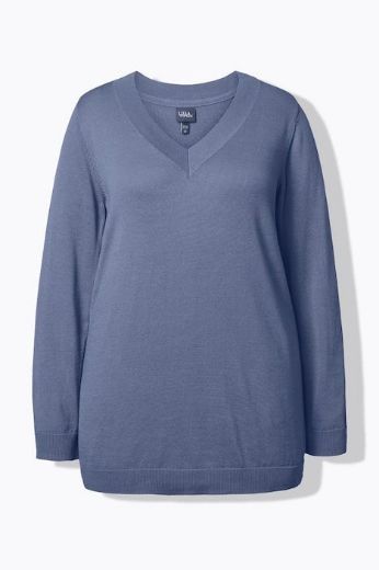 Moda za polnejše Pulover s V ovratnikom plus velikost, xxl, Ulla Popken in Johann Popken (JP1880)