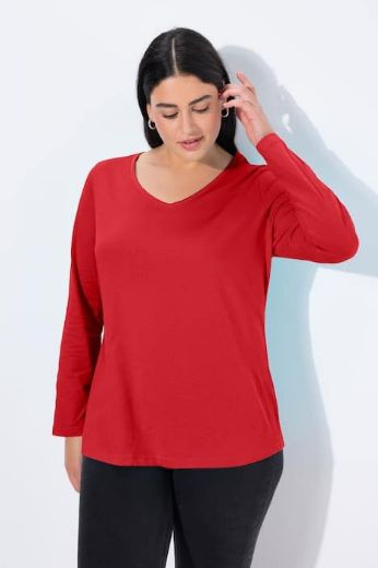 Moda za polnejše Majica dugih rukava V ovratnika plus velikost, xxl, Ulla Popken in Johann Popken (JP1880)