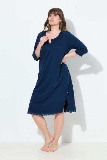 Moda za polnejše Spavaćica 3/4 rukava s gumbićima plus velikost, xxl, Ulla Popken in Johann Popken (JP1880)