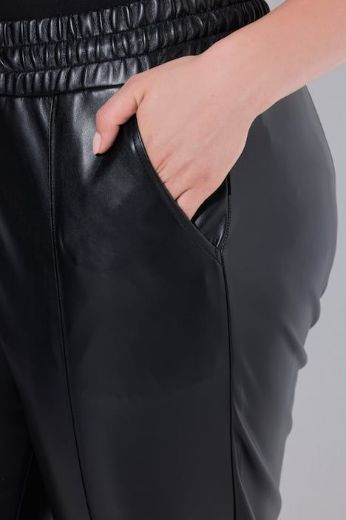 Moda za polnejše Hlače imitacija kože na vezanje plus velikost, xxl, Ulla Popken in Johann Popken (JP1880)
