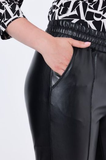 Moda za polnejše Hlače imitacija kože na vezanje plus velikost, xxl, Ulla Popken in Johann Popken (JP1880)
