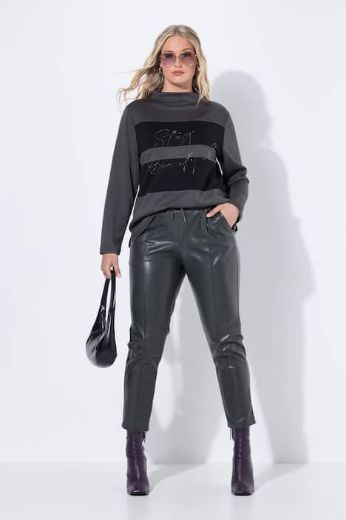 Moda za polnejše Hlače imitacija kože na vezanje plus velikost, xxl, Ulla Popken in Johann Popken (JP1880)