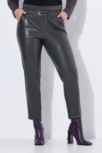 Moda za polnejše Hlače imitacija kože na vezanje plus velikost, xxl, Ulla Popken in Johann Popken (JP1880)