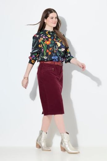 Moda za polnejše Suknja midi od samta plus velikost, xxl, Ulla Popken in Johann Popken (JP1880)