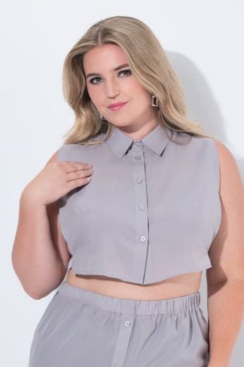 Moda za polnejše Bluza bez rukava kračeg kroja plus velikost, xxl, Ulla Popken in Johann Popken (JP1880)