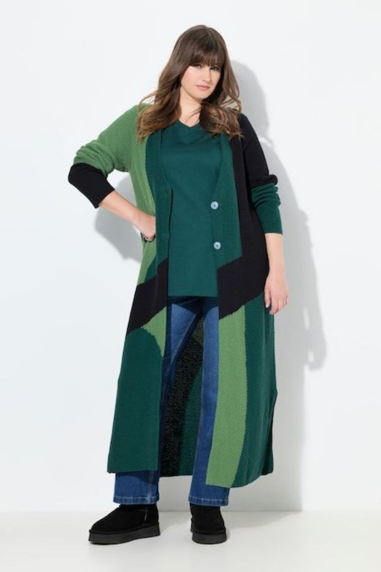 Moda za polnejše Kardigan dugih rukava dužeg kroja plus velikost, xxl, Ulla Popken in Johann Popken (JP1880)