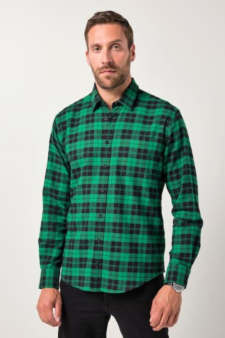 Moda za polnejše Košulja dugih rukava karirana plus velikost, xxl, Ulla Popken in Johann Popken (JP1880)