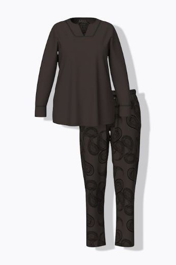 Moda za polnejše Pidžama dugih rukava i dugih nogavica plus velikost, xxl, Ulla Popken in Johann Popken (JP1880)