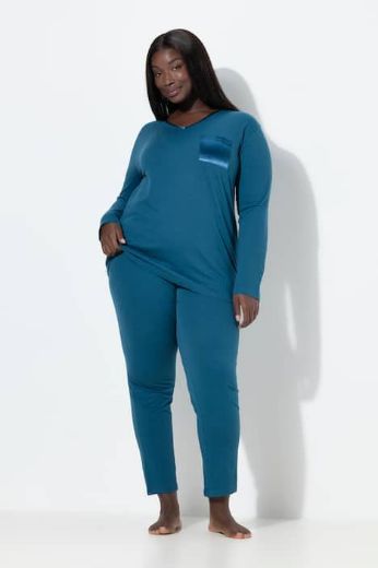 Moda za polnejše Pidžama V ovratnik plus velikost, xxl, Ulla Popken in Johann Popken (JP1880)