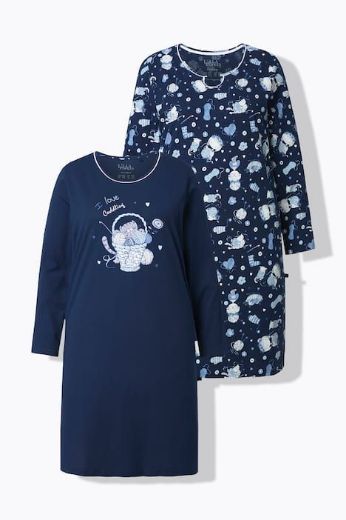 Moda za polnejše Spavaćica dugih rukava 2 komada plus velikost, xxl, Ulla Popken in Johann Popken (JP1880)