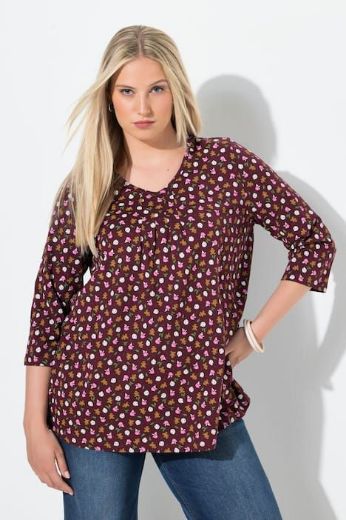 Moda za polnejše Majica 3/4 rukava V ovratnika plus velikost, xxl, Ulla Popken in Johann Popken (JP1880)