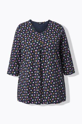 Moda za polnejše Majica 3/4 rukava V ovratnika plus velikost, xxl, Ulla Popken in Johann Popken (JP1880)