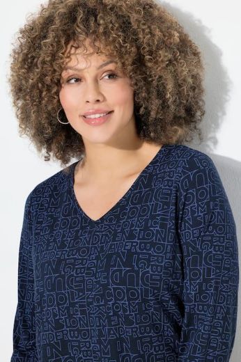 Moda za polnejše Majica dugih rukava V ovratnika plus velikost, xxl, Ulla Popken in Johann Popken (JP1880)