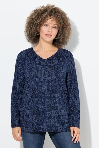 Moda za polnejše Majica dugih rukava V ovratnika plus velikost, xxl, Ulla Popken in Johann Popken (JP1880)