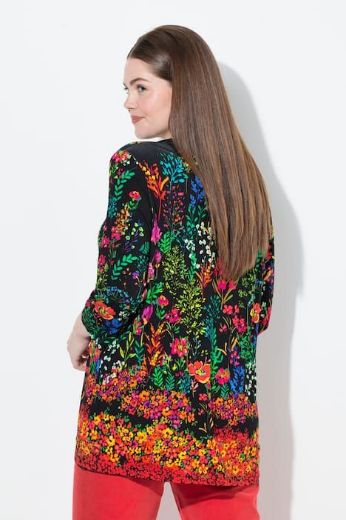 Moda za polnejše Majica A kroja  s 3/4 rukavima cvjetnog printa plus velikost, xxl, Ulla Popken in Johann Popken (JP1880)