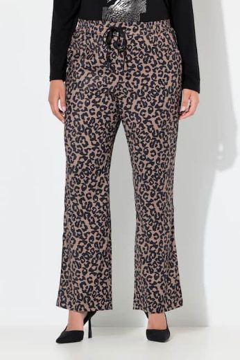Moda za polnejše Hlače širokih nogavica s leopard uzorkom plus velikost, xxl, Ulla Popken in Johann Popken (JP1880)