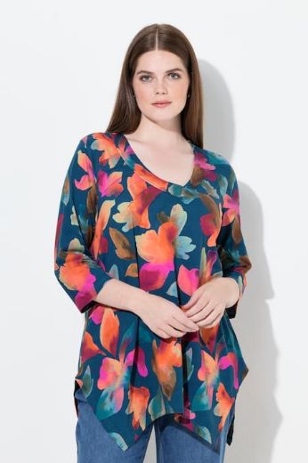 Moda za polnejše Majica 3/4 rukava V ovratnika plus velikost, xxl, Ulla Popken in Johann Popken (JP1880)