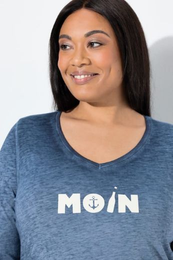 Moda za polnejše Majica 3/4 rukava V ovratnika plus velikost, xxl, Ulla Popken in Johann Popken (JP1880)