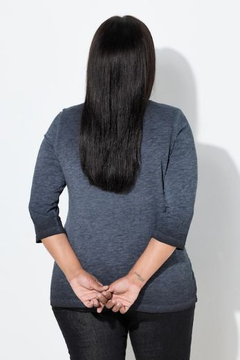 Moda za polnejše Majica 3/4 rukava V ovratnika plus velikost, xxl, Ulla Popken in Johann Popken (JP1880)