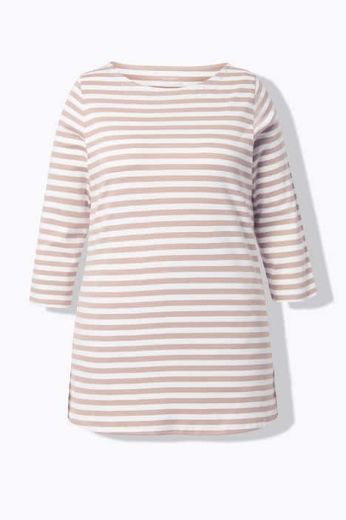 Moda za polnejše Majica 3/4 rukava na pruge plus velikost, xxl, Ulla Popken in Johann Popken (JP1880)