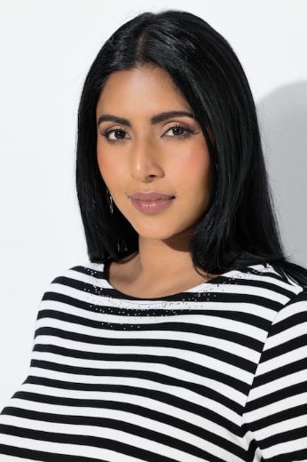 Moda za polnejše Majica 3/4 rukava na pruge plus velikost, xxl, Ulla Popken in Johann Popken (JP1880)