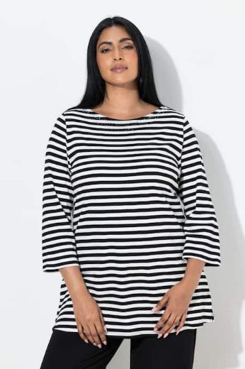 Moda za polnejše Majica 3/4 rukava na pruge plus velikost, xxl, Ulla Popken in Johann Popken (JP1880)