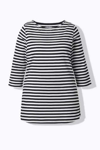 Moda za polnejše Majica 3/4 rukava na pruge plus velikost, xxl, Ulla Popken in Johann Popken (JP1880)